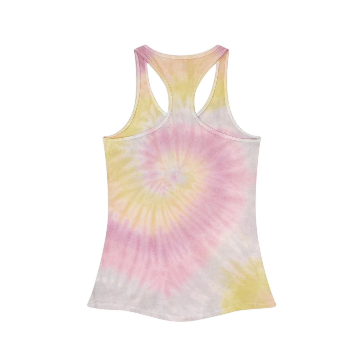 "Anti-Everything Club" Light Blue Tie Dye Racerback Tank Top, Casual Beachwear, Summer Vibes, Festival Top, Anti Everything Club