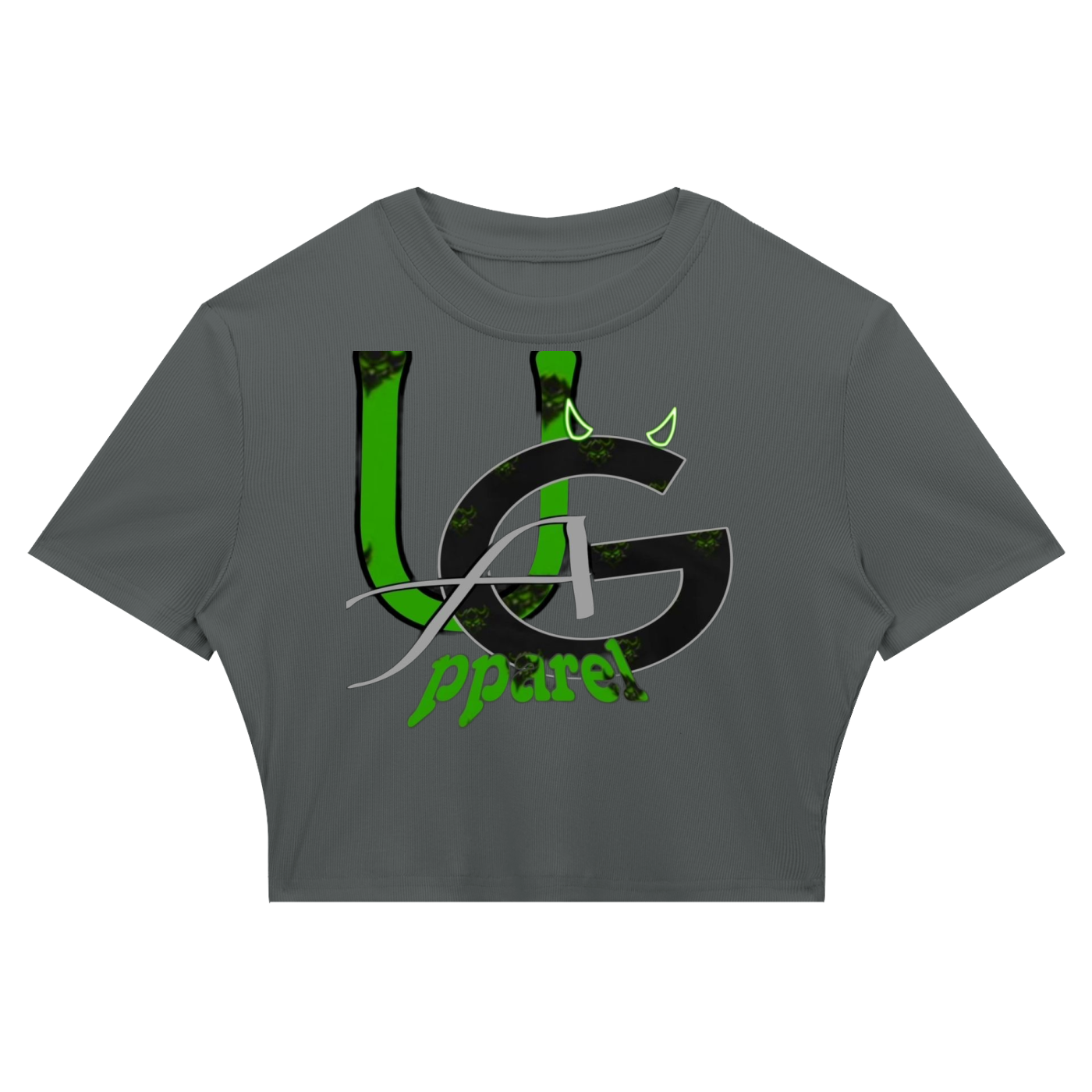 "Green UG Apparel" Women's Slim Ribbed Crop T-Shirt