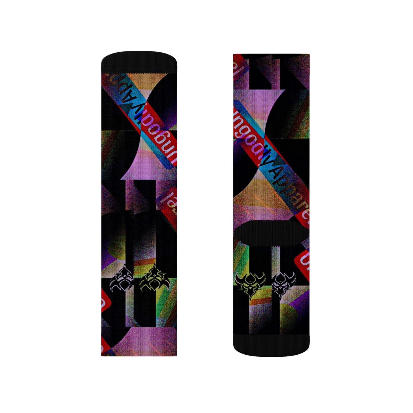 Abstract Neon Pattern Sublimation Socks