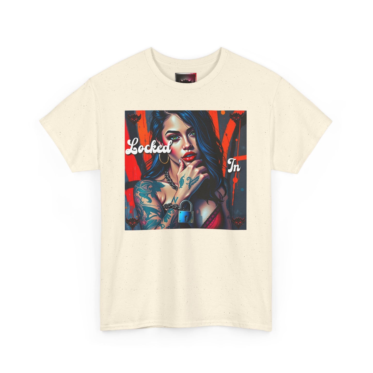 "Locked In" Latina Unisex Heavy Cotton Tee - Bold Tattoo Art for Everyday Wear