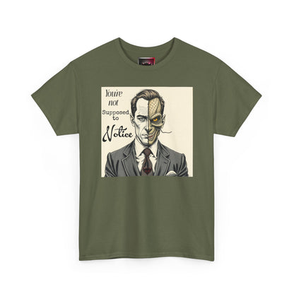 Vintage Noir Reptilian Portrait Tee — “You’re Not Supposed to Notice” Graphic T‑Shirt