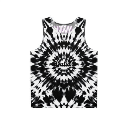 "Valid" Men's Tie-Dye Tank Top, Summer Beachwear, Festival Apparel, Unisex Activewear, Casual Urban Style