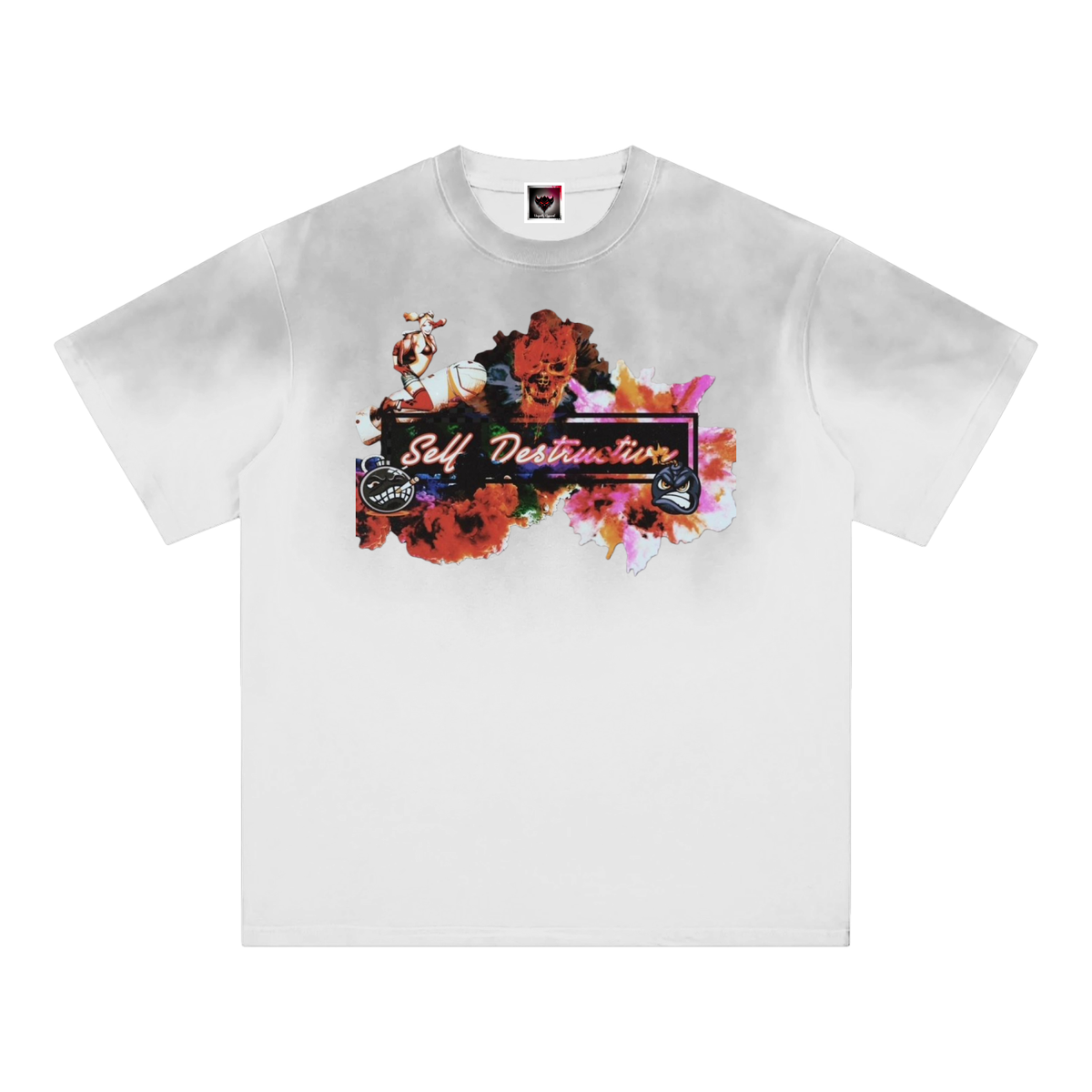 "Self-Destructive" Sunfade Edge Gradient T-Shirt