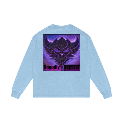 "Got That Dog in Me" Acid Wash Oversize Long Sleeve T-Shirt