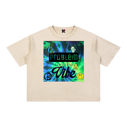 "The Problem and the Vibe" Mineral Wash Boxy Cotton T-Shirt