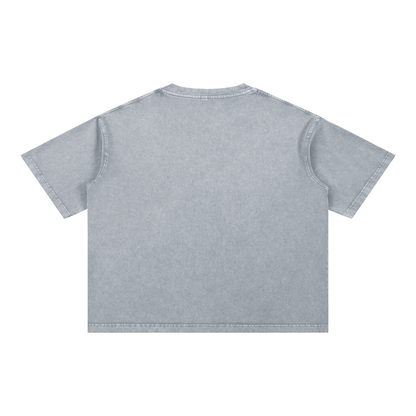 "No Handouts, Just Hustle" Mineral Wash Boxy Cotton T-Shirt