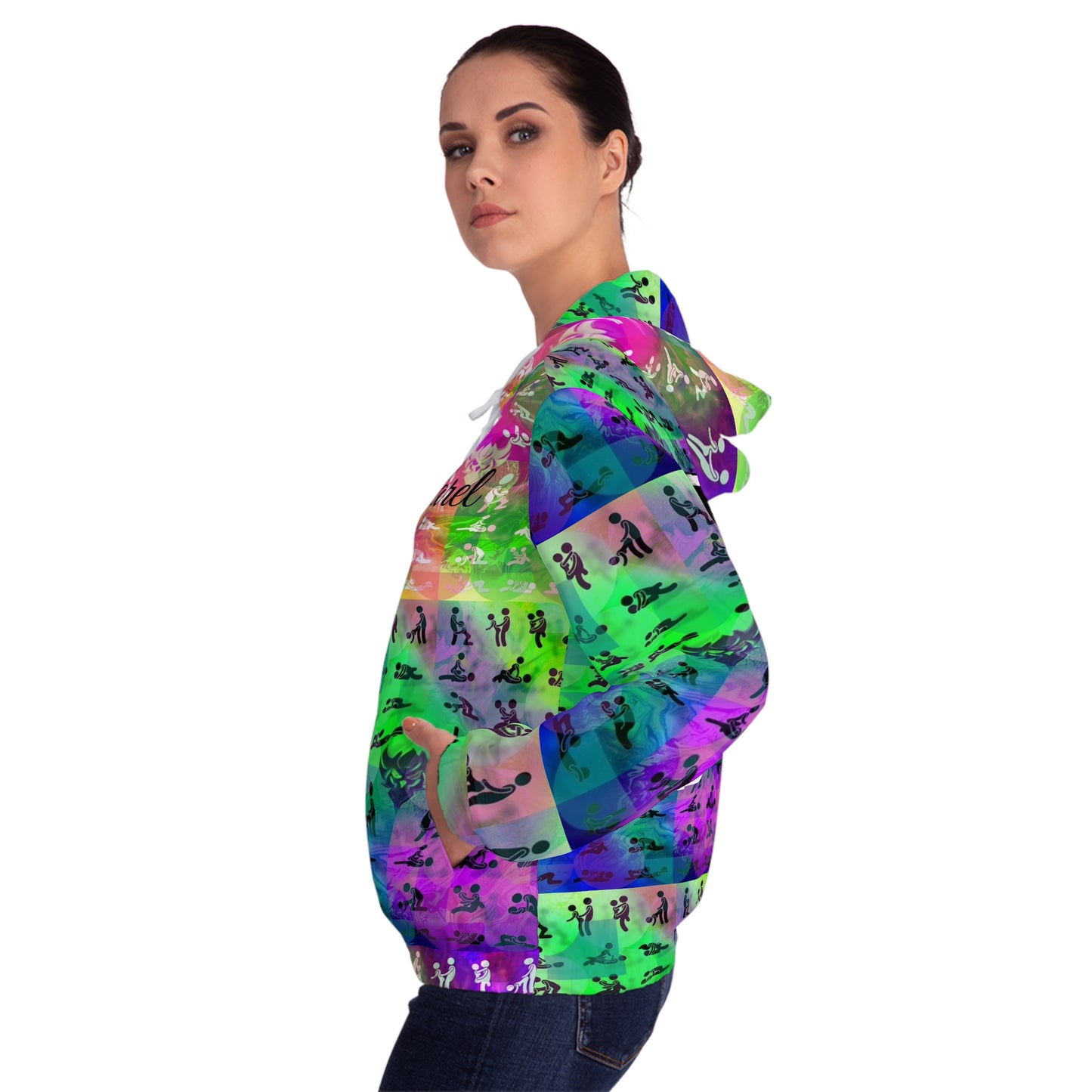 "Ungodly Positions: Kama Sutra" Colorful Women’s Full-Zip Hoodie - Ungodly Apparel