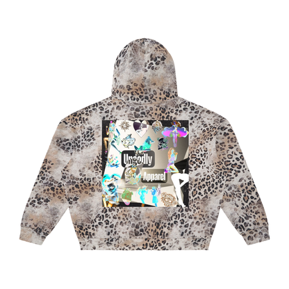 "UG Vices" Unisex Vintage Wash Leopard Full Zip Hoodie