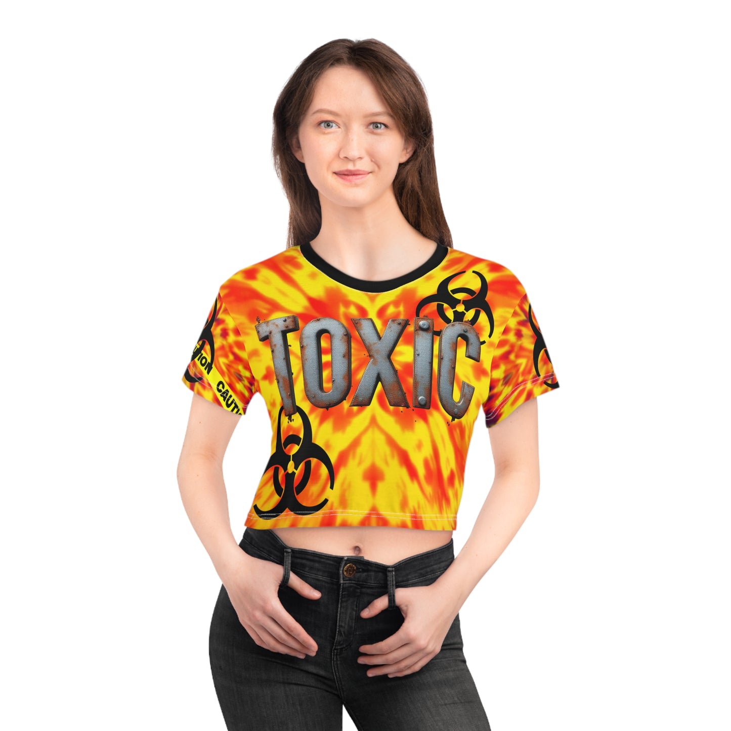 "Toxic" Bold Crop Tee, Edgy Graphic Top, Statement Shirt, Festival Fashion, Unique Gift Idea