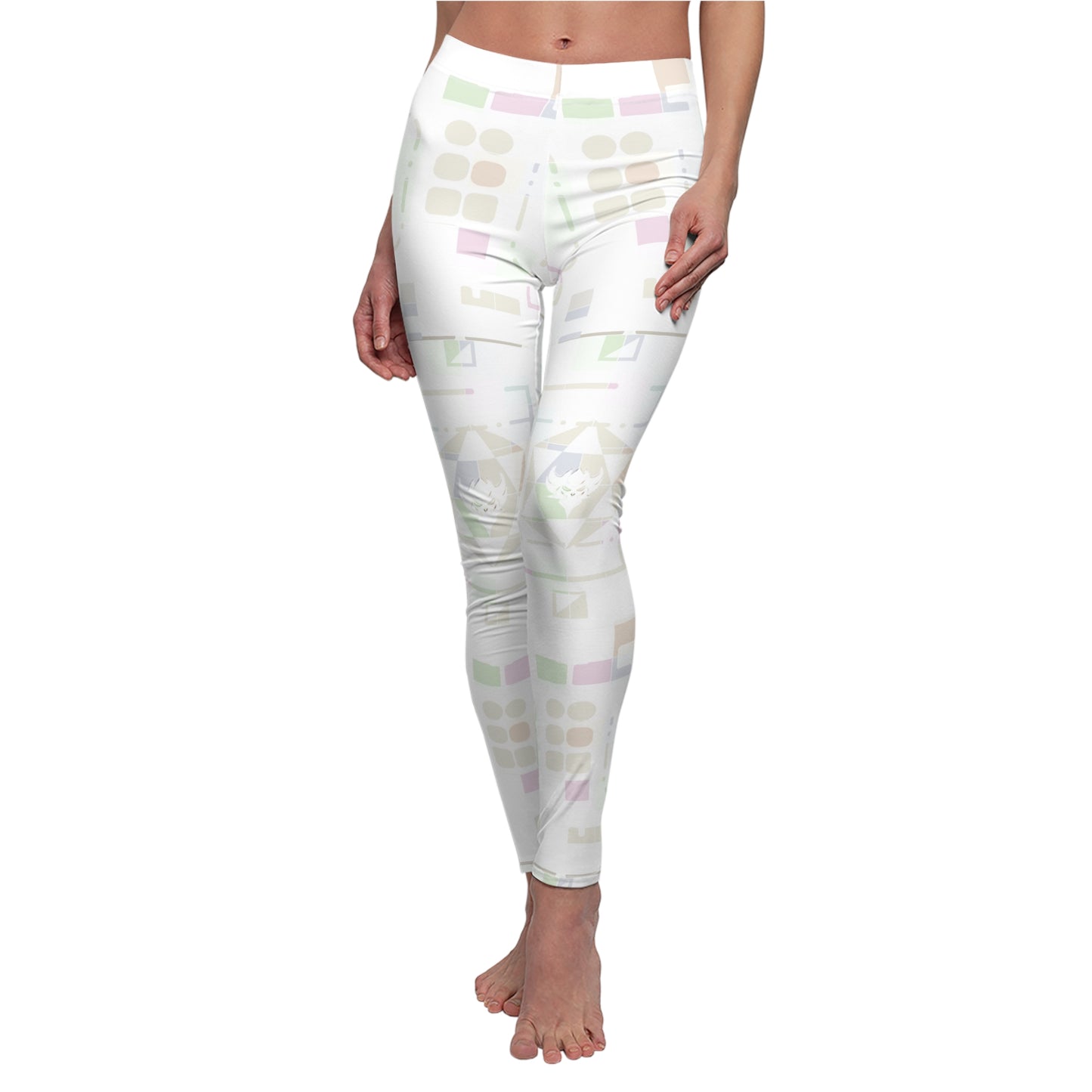 Ungodly Pastel Geometric Print Leggings — Women's Casual Leggings