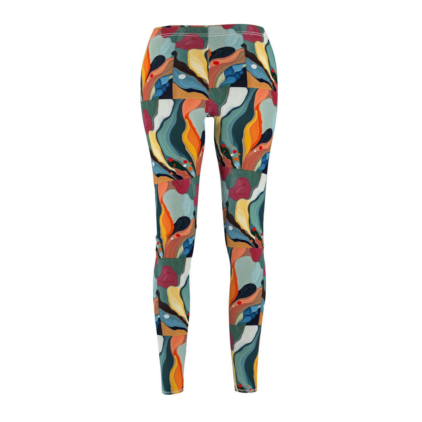 Colorful Abstract Pattern "Lady Flowers" Women's Leggings - Stylish & Comfortable Activewear