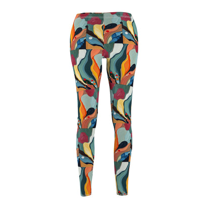 Colorful Abstract Pattern "Lady Flowers" Women's Leggings - Stylish & Comfortable Activewear