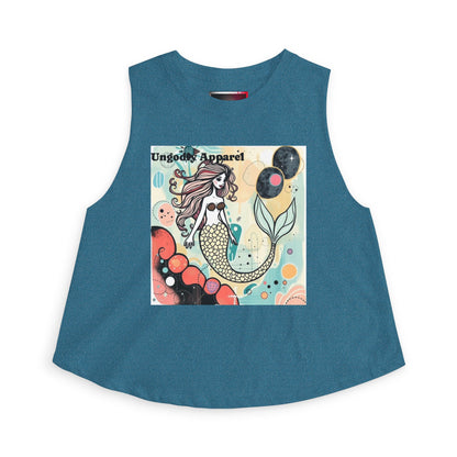 Mermaid Graphic Crop Top — Cute Whimsical Sea Girl Tank for Summer