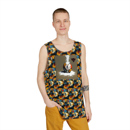 Billiard Themed Men's Tank Top, Pool Party Shirt, Summer Casual Wear, Sports Apparel, Gambling Gift