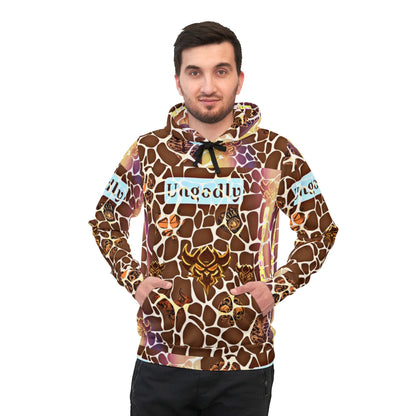 "Ungodly Giraffe" Wildlife Print Athletic Hoodie for Nature Lovers