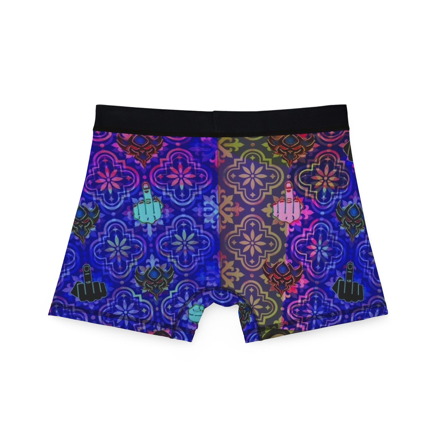 Men's Ungodly Apparel's Patterned Boxer Briefs — Vibrant Mosaic Floral Print