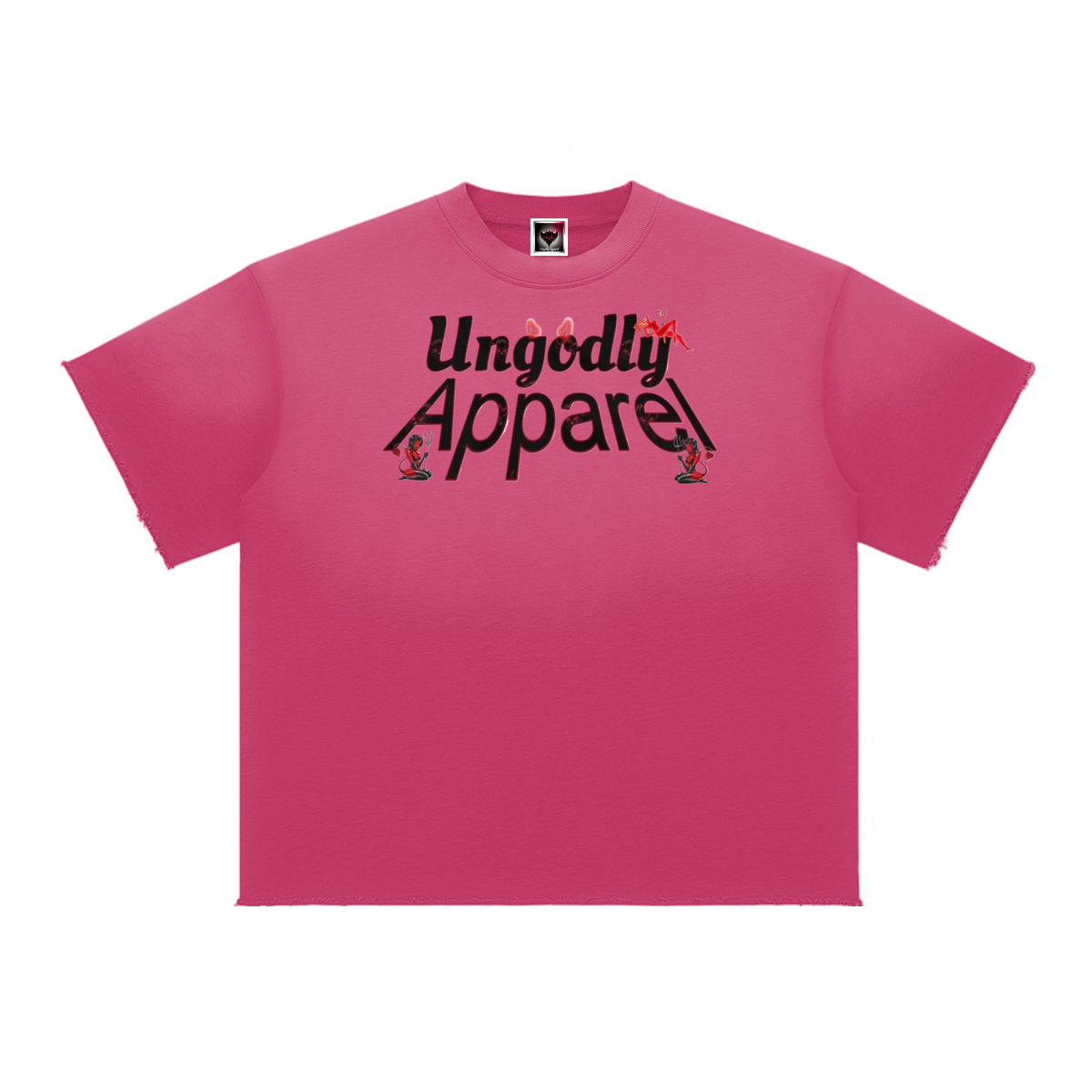 "Ungodly Apparel Angels" Sun Fade Raw Edge T-Shirt