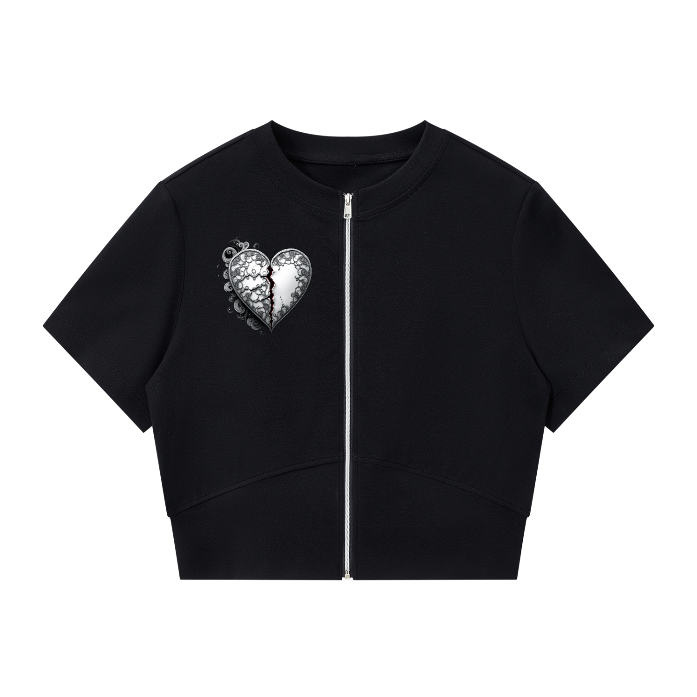 "UG Apparel Heart" Women’s Paneling Full Zip T-Shirt