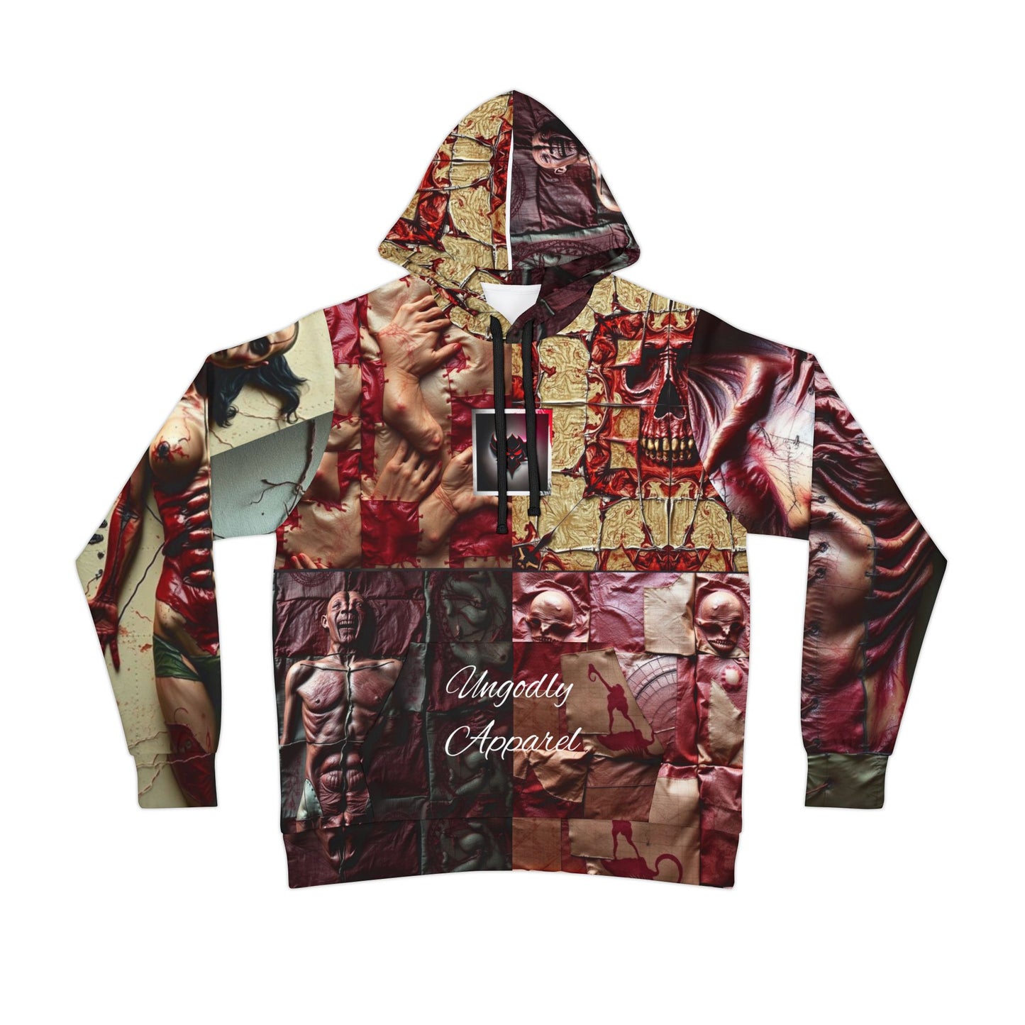 "Ungodly Skin" Ed Gein Inspired, Edgy Art Athletic Hoodie, Unique Graphic Sweatshirt, Streetwear Gift, Alternative Fashion, Unisex Hoodie for Creative Souls