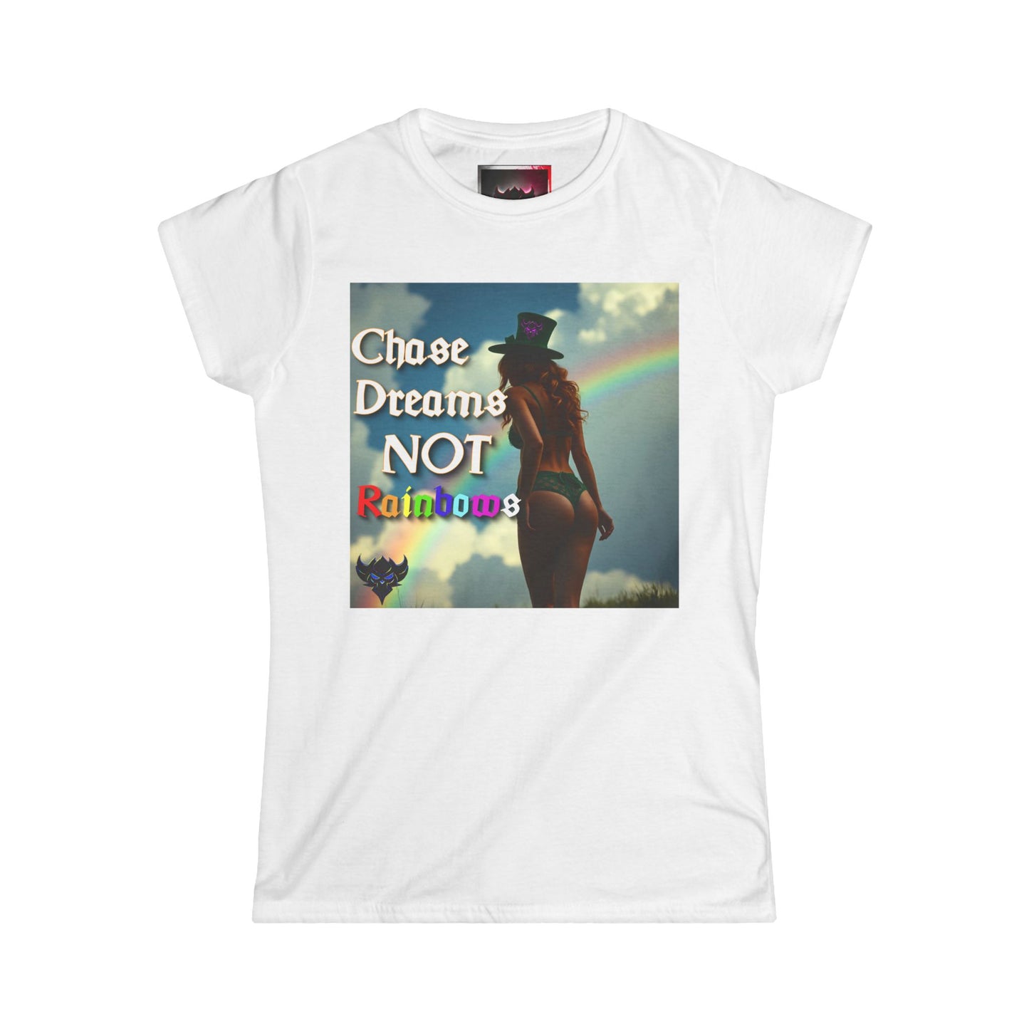 Inspirational Women's Softstyle Tee - 'Chase Dreams NOT Rainbows'