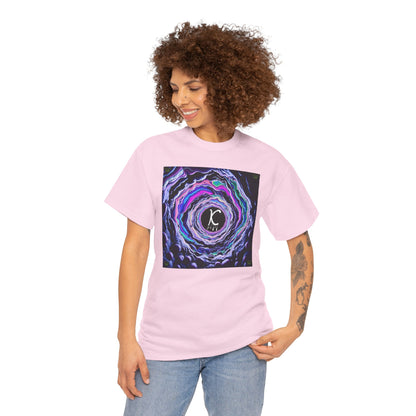 "K-Hole" Unisex Heavy Cotton Tee - Cosmic Swirl Graphic Tee for Trendy Vibes