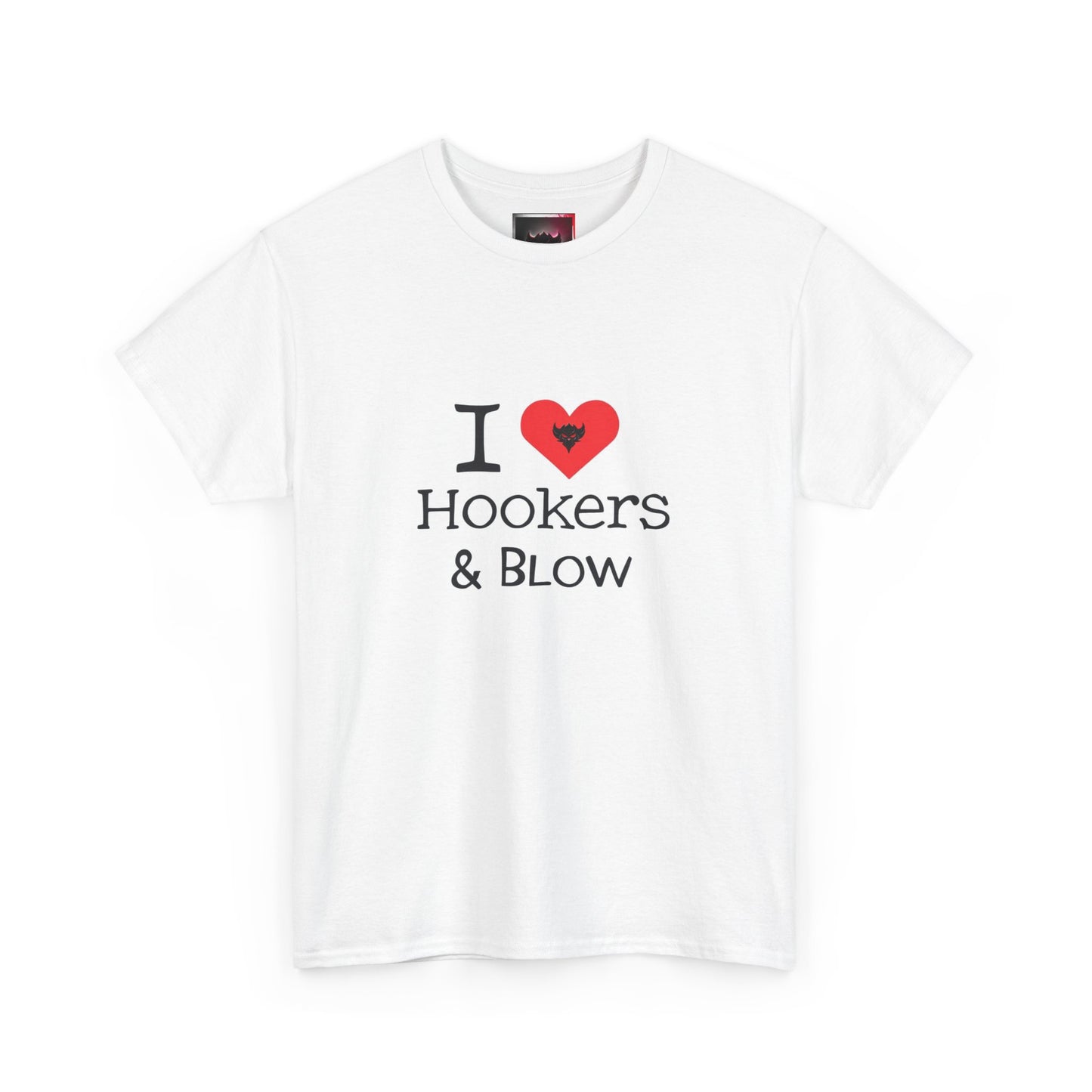 Funny Statement Tee: "I  Love Hookers & Blow" T-Shirt for Party Lovers, Gift for Friends, Humorous Apparel, Casual Wear, Unique Gift Idea