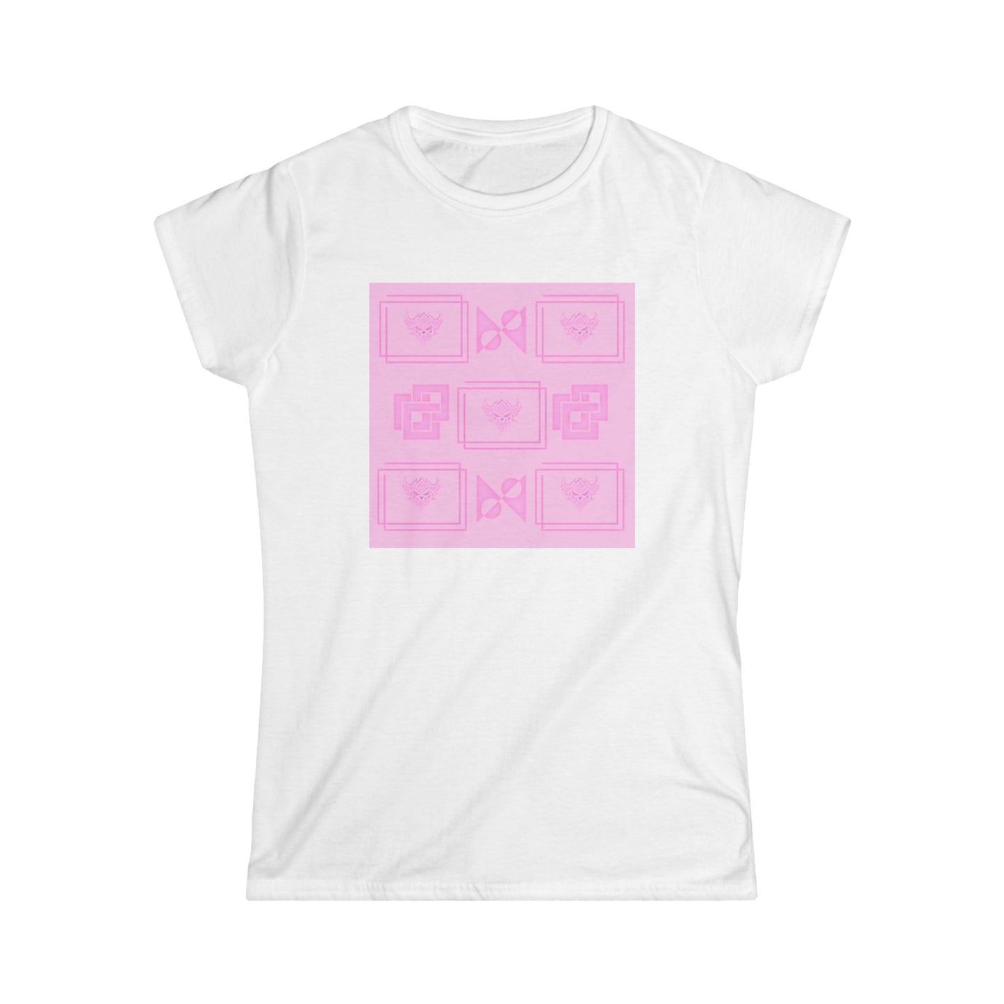 Women's Tee — Pink Ungodly Apparel Kawaii Pixel Heart Grid Graphic
