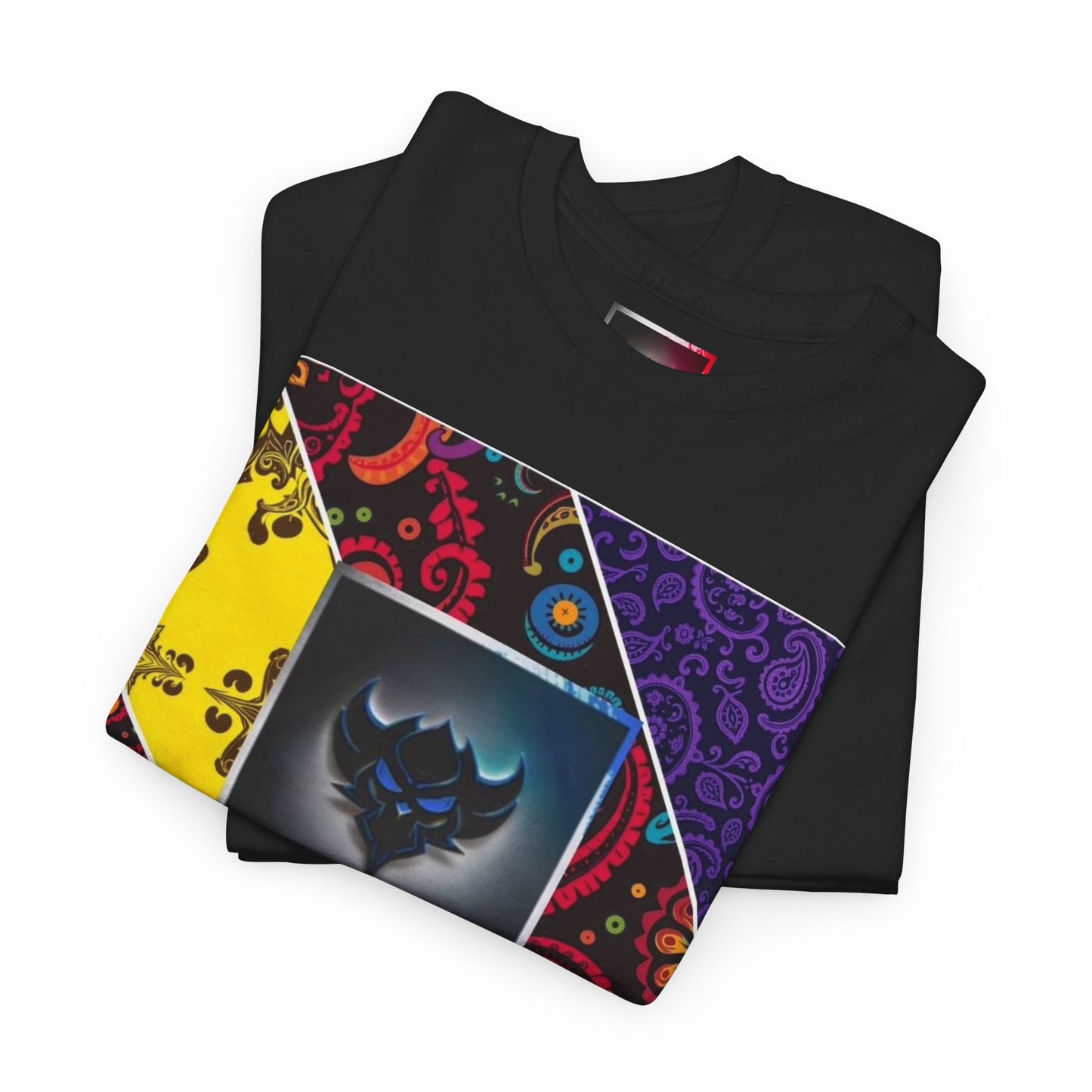Patchwork Bandana Tee – Psychedelic Bandana Patchwork T-Shirt with Ungodly Apparel Logo