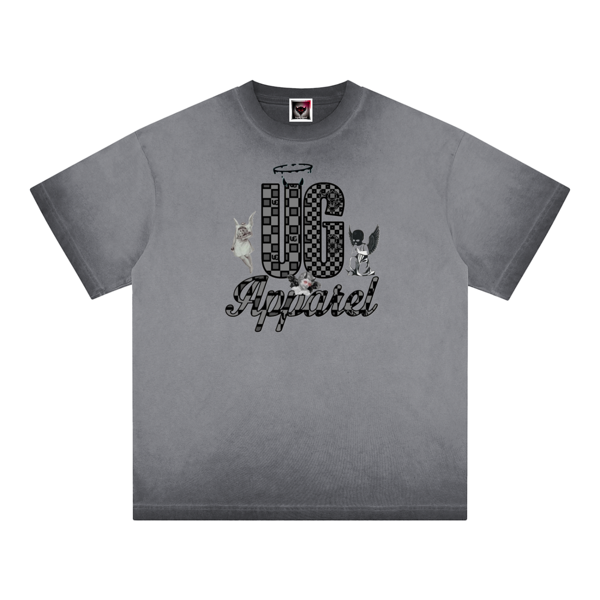 "UG Apparel: Angels" Reverse Dyed Loose Cotton T-Shirt