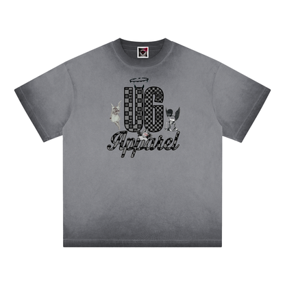 "UG Apparel: Angels" Reverse Dyed Loose Cotton T-Shirt