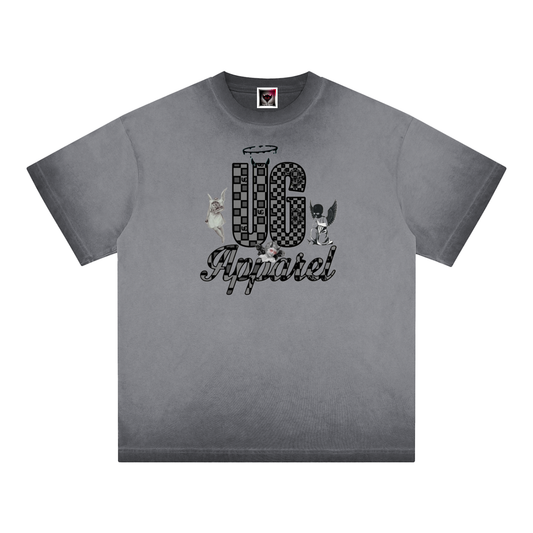 "UG Apparel: Angels" Reverse Dyed Loose Cotton T-Shirt