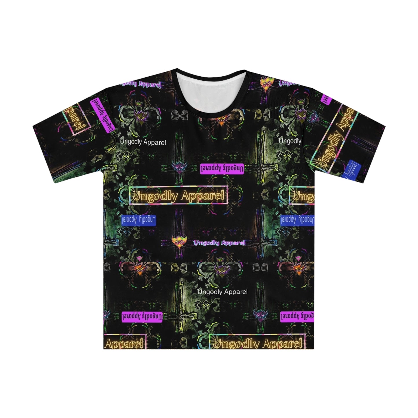 "Ungodly Apparel" Men's Graphic Loose T-shirt - Unique AOP Design for Creative Souls