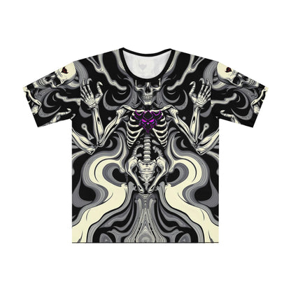 Gothic Skeleton Graphic Tee, Spooky T-Shirt for Halloween, Edgy Casual Wear, Perfect for Festivals, Unique Gift for Men