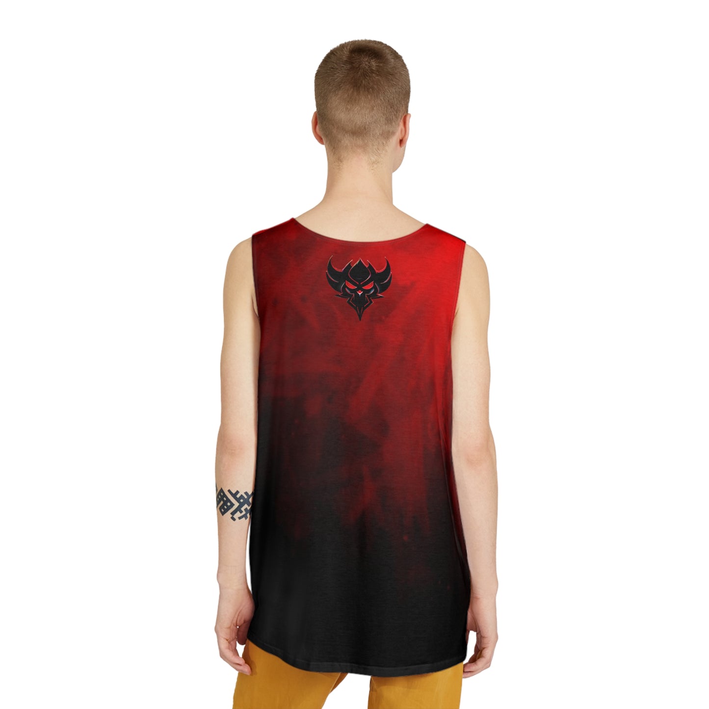 Men's Red & Black Baphomet: "The Goat" Graphic Tank Top