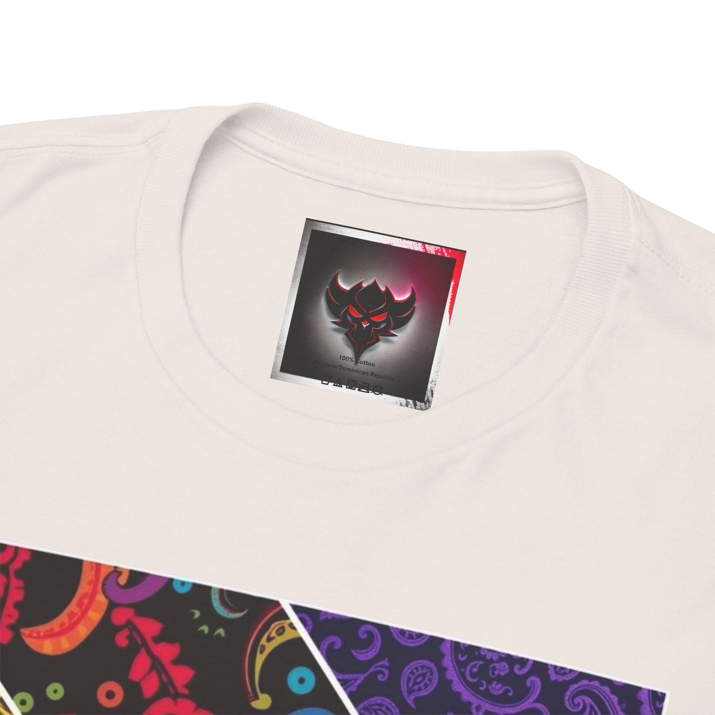 Patchwork Bandana Tee – Psychedelic Bandana Patchwork T-Shirt with Ungodly Apparel Logo