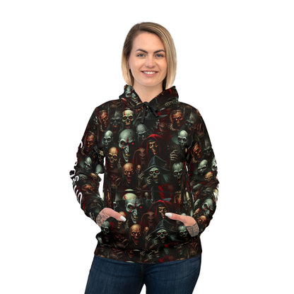 Gothic Skull Hoodie, Edgy Athletic Sweatshirt, Unisex Streetwear, Trendy Graphic Pullover, Festival Style Clothing, Unique Gift Idea