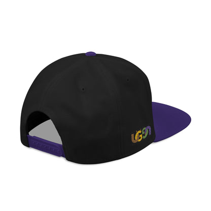 Embroidered Snapback Hat — 'Ungodly Apparel' Purple Script