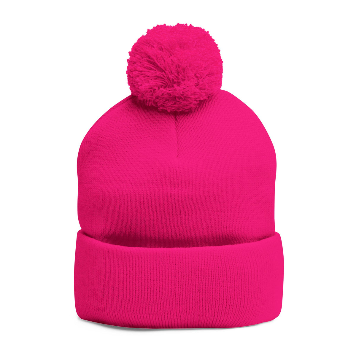 Blue and Gray Pom-Pom Knit Cap with Embroidered “UN” Design