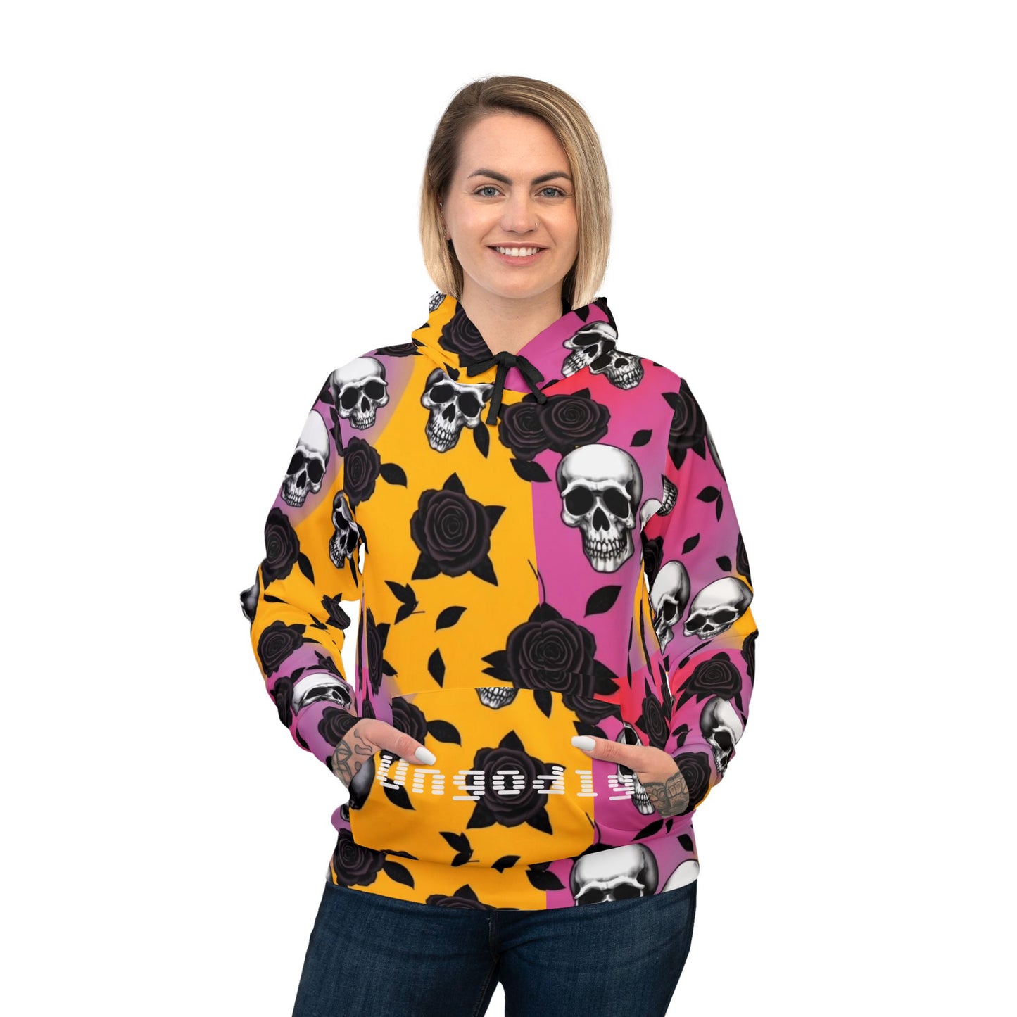 Skull and Black Roses Unisex Hoodie