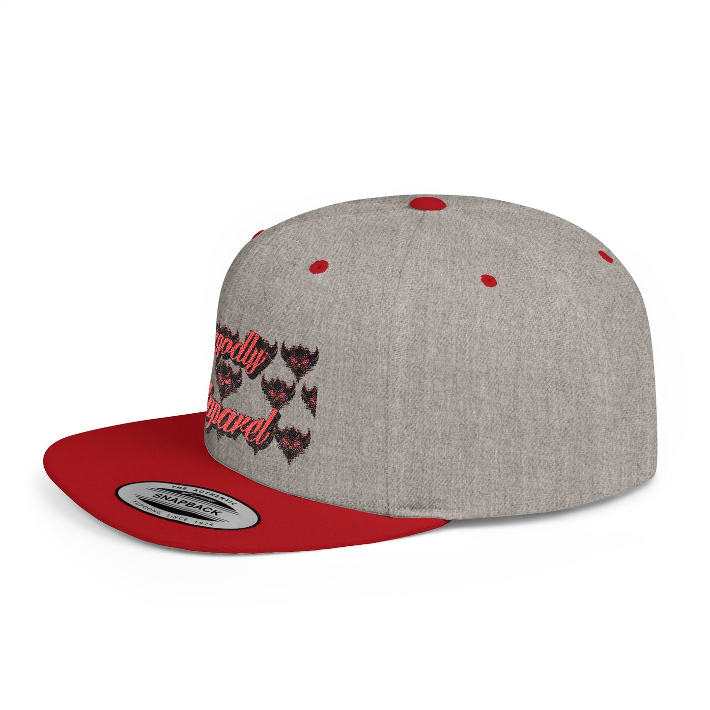 Embroidered Flat Bill Snapback Cap - Ungodly Apparel