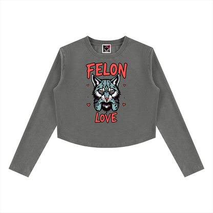 Women's Vintage Wash Slim T-Shirt "Felon Love"