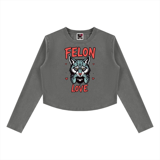 Women's Vintage Wash Slim T-Shirt "Felon Love"
