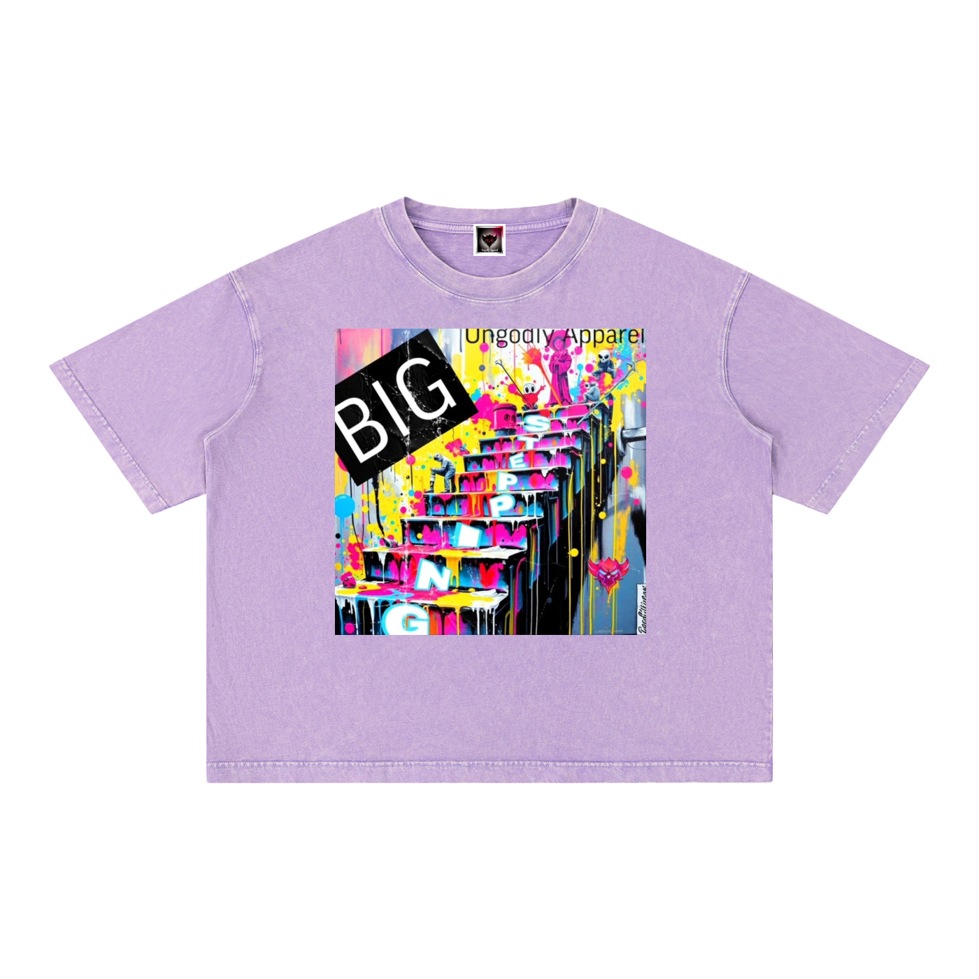 "Big Steppin" Mineral Wash Boxy Cotton T-Shirt