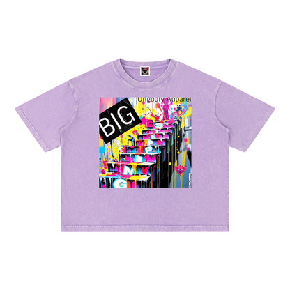"Big Steppin" Mineral Wash Boxy Cotton T-Shirt