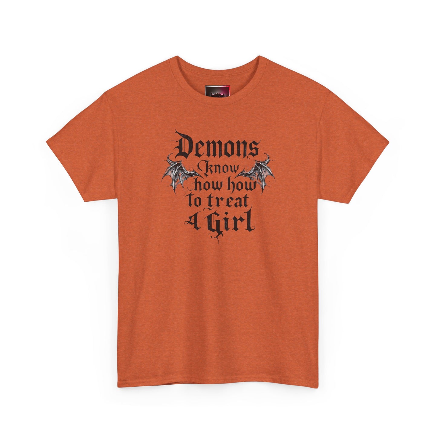 "Demons Know How to Treat a Girl" Gothic Graphic Tee for Dark Souls Enthusiasts, Unisex Heavy Cotton T-Shirt, Perfect for Halloween, Music Festivals, Casual Wear, [...]