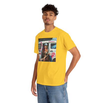 "Free Candy" Street Art Unisex Heavy Cotton Tee, Casual Graphic Shirt, Vintage Style Tee, Unique Gift, Urban Wear, Art Lover Apparel