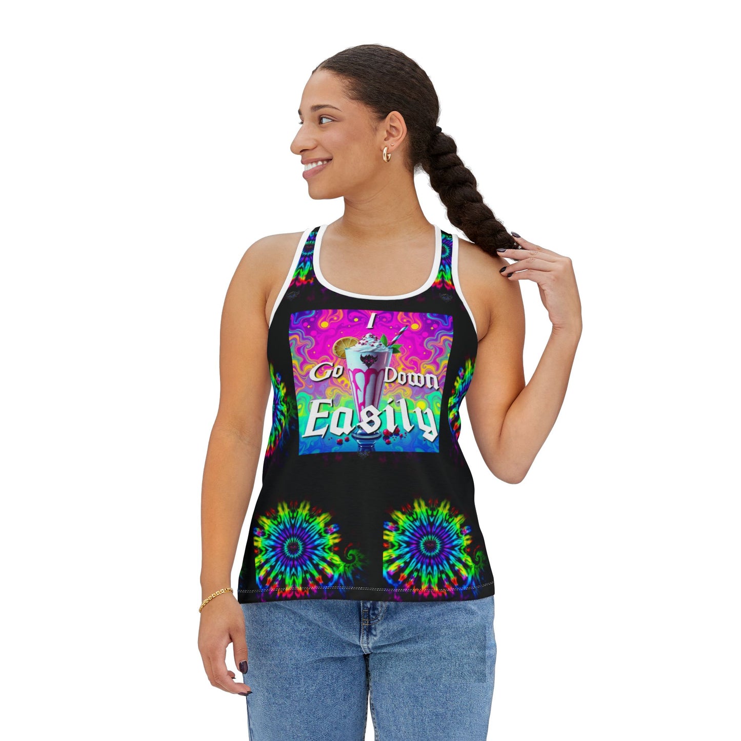 Psychedelic Women's Tank Top, Edgy Summer Style, Boho Vibes, Festival Attire, Comfortable Everyday Wear