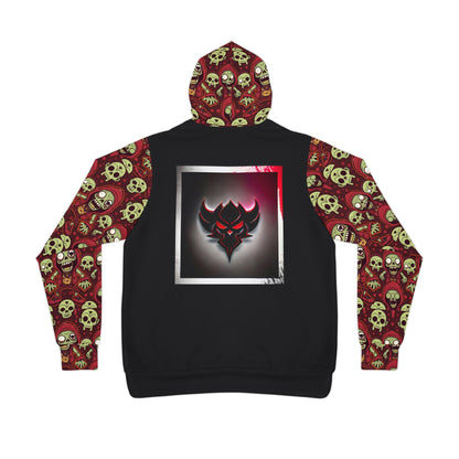 Skull Print Zombie Athletic Hoodie, Gothic Streetwear, Edgy Fashion, Unique Gift, Unisex Casual Wear, Festival Outfit