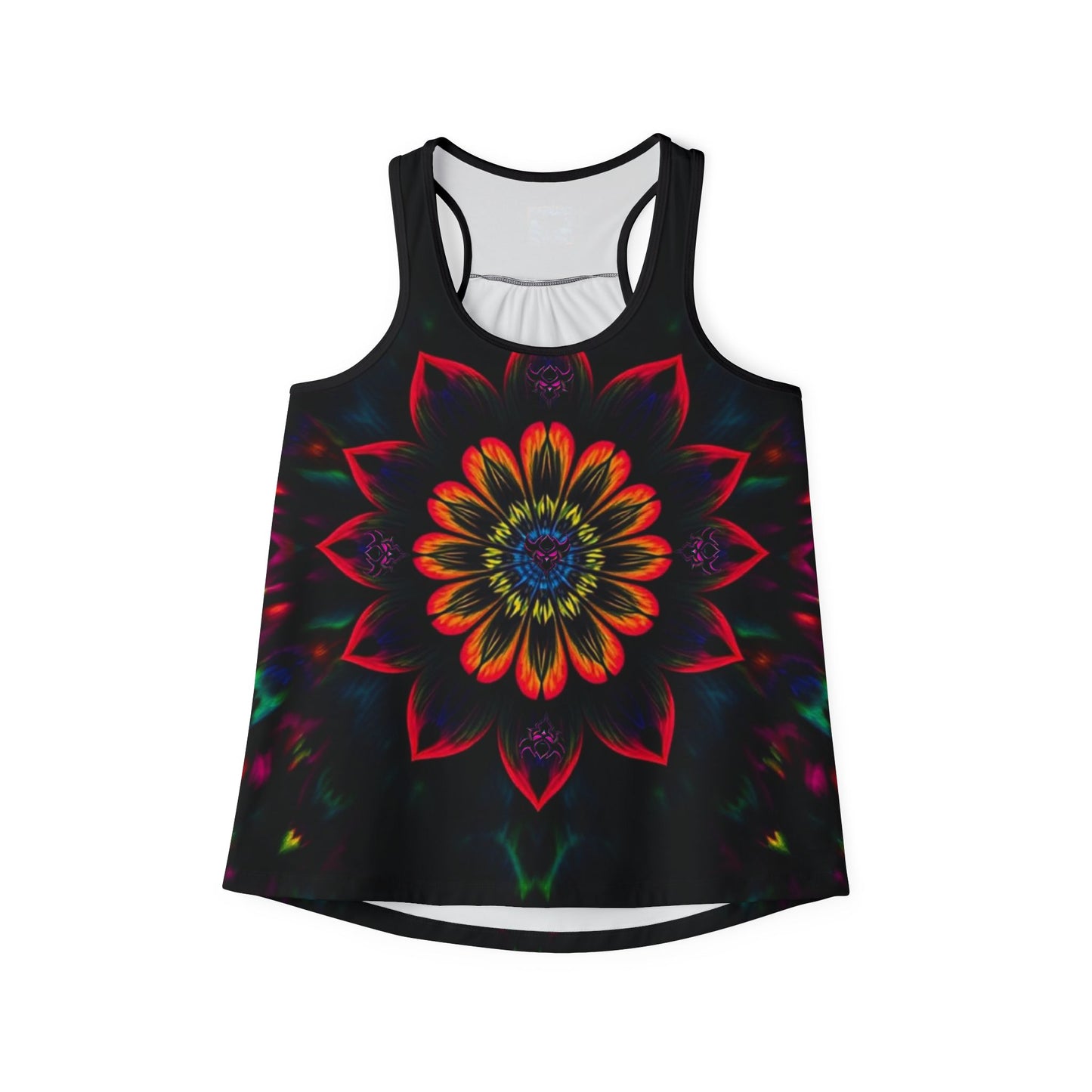 "Ungodly Floral Tie Dye Design" Floral Women's Tank Top, Boho Style, Summer Fashion, Vacation Wear, Festival Top, Spiritual Gift