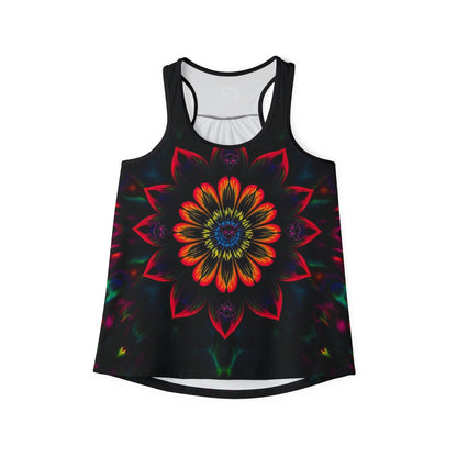 "Ungodly Floral Tie Dye Design" Floral Women's Tank Top, Boho Style, Summer Fashion, Vacation Wear, Festival Top, Spiritual Gift